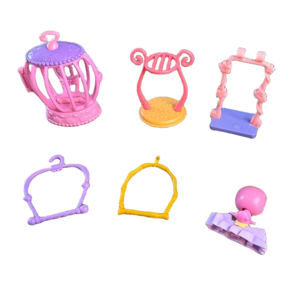 Hasbro‎ Littlest Pet Shop Bird Cage Swings Perches and Bird Figure Lot 2005 Vtg